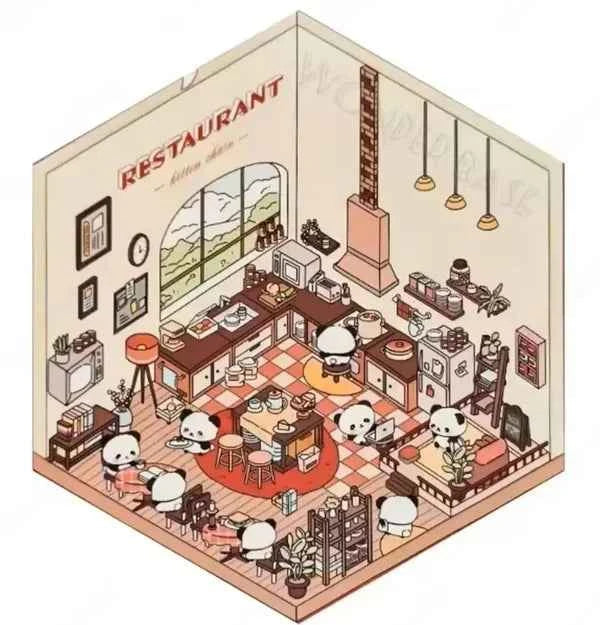 3D- Scene stickers | Restaurant