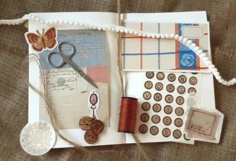 30-delig papier- en stickerset | Thema handwerken en naaien