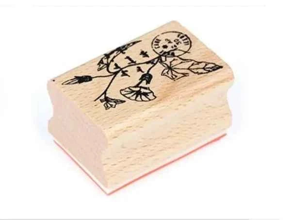 Houten stempel | Bloem met Poststempel | 4 x 3 cm