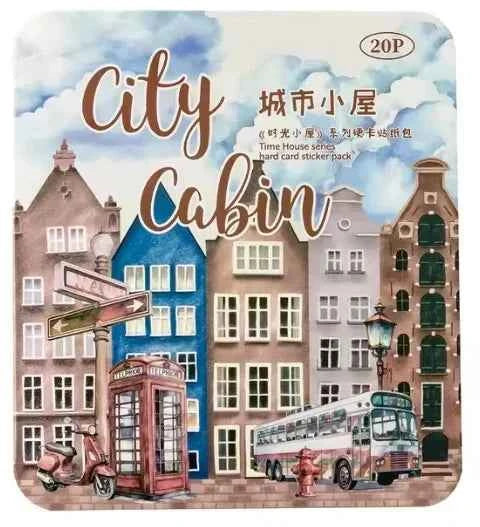Kartonnen stickers | Naar de stad