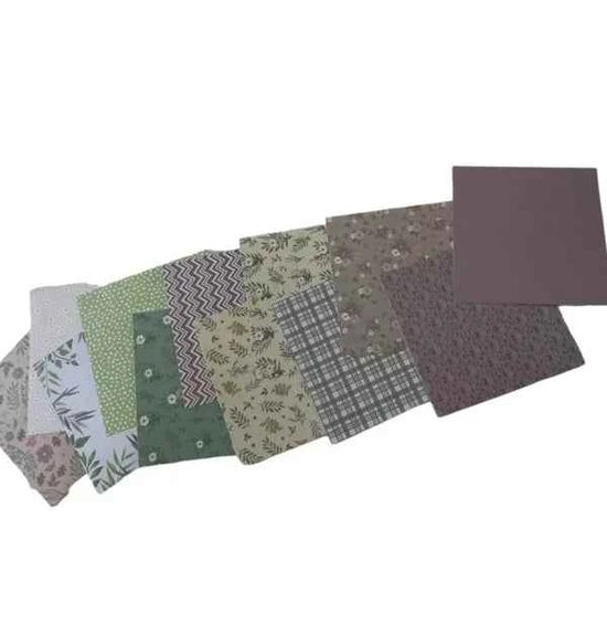 Dessinpapier 15x15 cm | Groen-Paars