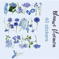 PET-stickers | Blauwe bloemen