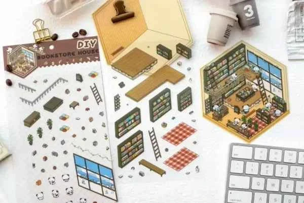 3D- Scene stickers | Boekwinkel
