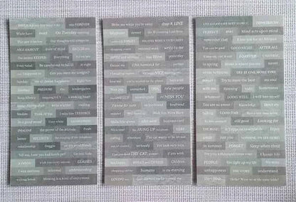 Tekststickers | Grijs met Wit | Washi