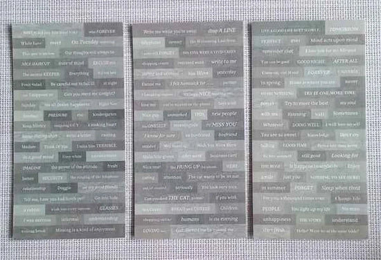 Tekststickers | Grijs met Wit | Washi