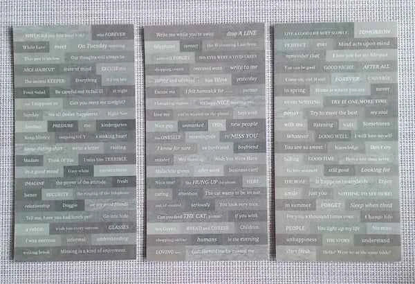 Tekststickers | Grijs met Wit | Washi