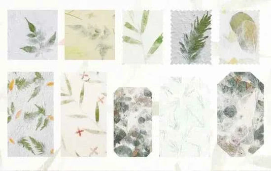 Doosje papier | Bloemen in groene tinten