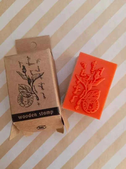 Houten stempel | Plantenstengel met Knoppen 2 | 4 x 3 cm