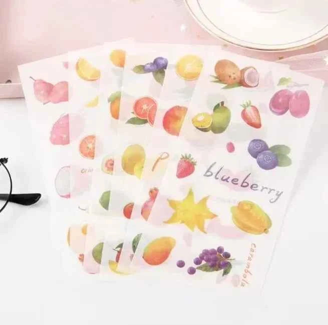 6 vellen washistickers | Fruitstickers