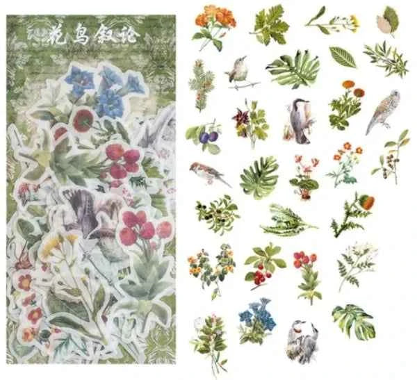 Grote Washistickers | Bloemen en Vogels