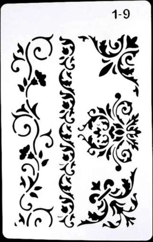 Sjablonen set – bloemen, letters & randen – bullet journal & kaarten – 12 stuks