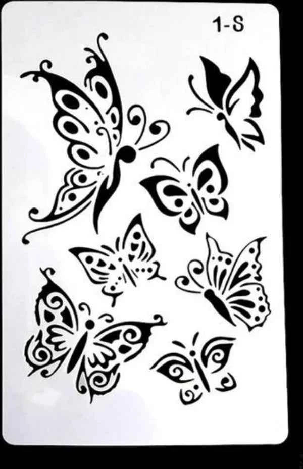 Sjablonen set – bloemen, letters & randen – bullet journal & kaarten – 12 stuks
