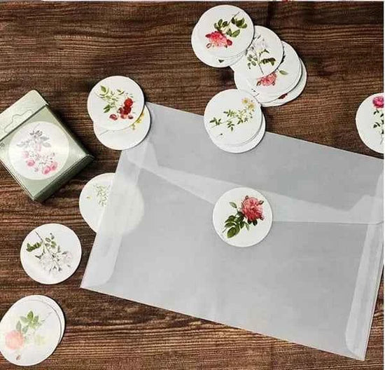 Stickerdoosje | Ronde bloemenstickers