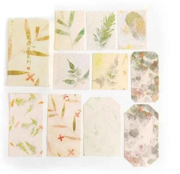 Doosje papier | Bloemen in groene tinten