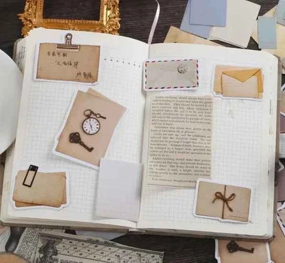 Kartonnen stickers | Retro envelop | Beschrijfbaar