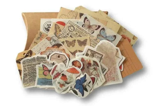 30-delig papier- en stickerset | Thema natuur