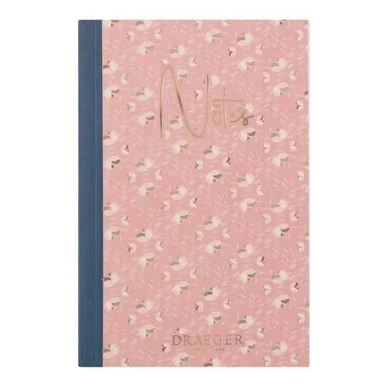 Notitieboek A6 | Roze met blauwe band | Dotted grid
