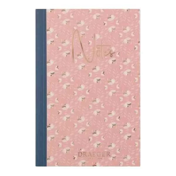 Notitieboek A6 | Roze met blauwe band | Dotted grid