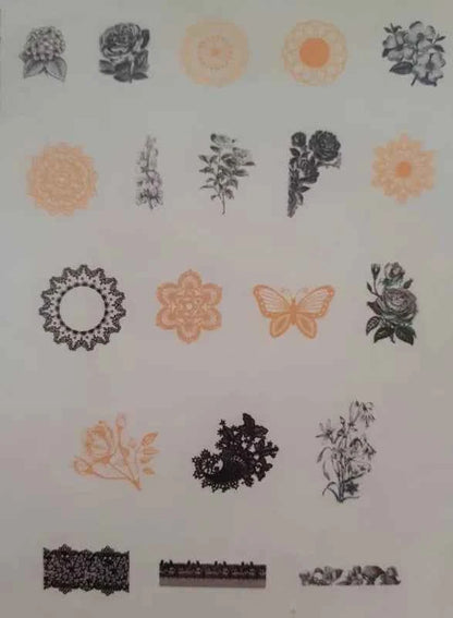 Grote Washistickers | Vlinders en Ornamenten | Zwart met Goud