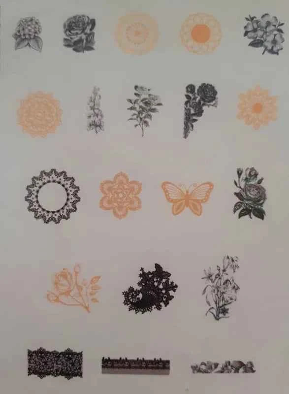 Grote Washistickers | Vlinders en Ornamenten | Zwart met Goud