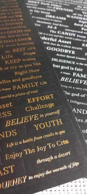 Tekststickers | Zwart met Wit en Goud