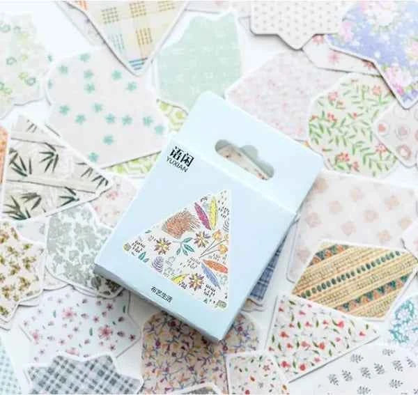 Stickerdoosje | Vormenstickers met print | Pastelkleur