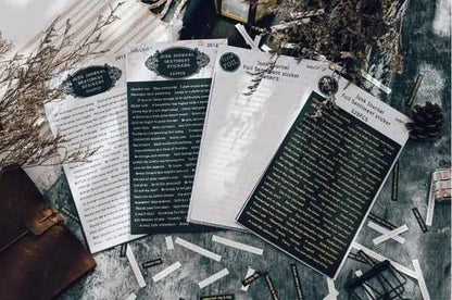 Tekststickers | Donkergrijs met wit | 540 stuks