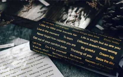Tekststickers | Zwart met goud | 528 stuks