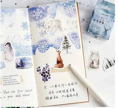 Stickerdoosje | Winterstickers | Frisse blauwtinten