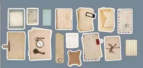 Kartonnen stickers | Retro envelop | Beschrijfbaar