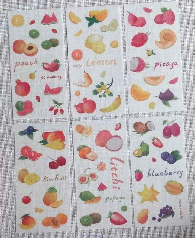 6 vellen washistickers | Fruitstickers