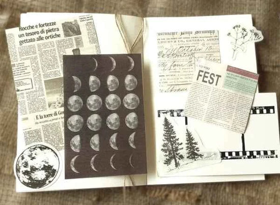 30-delig papier- en stickerset | Zwart-wit