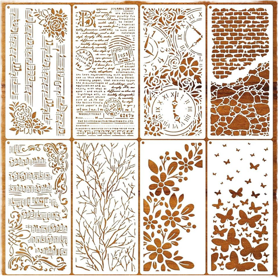 Template set – flowers, letters & borders – bullet journal & cards – 12 pieces