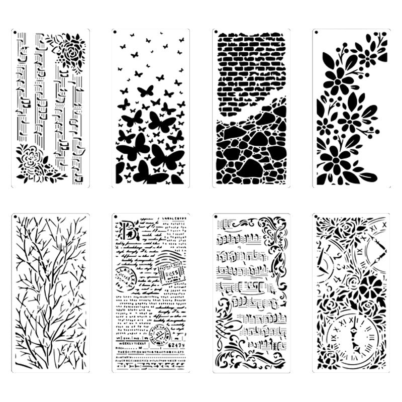 Template set – flowers, letters & borders – bullet journal & cards – 12 pieces