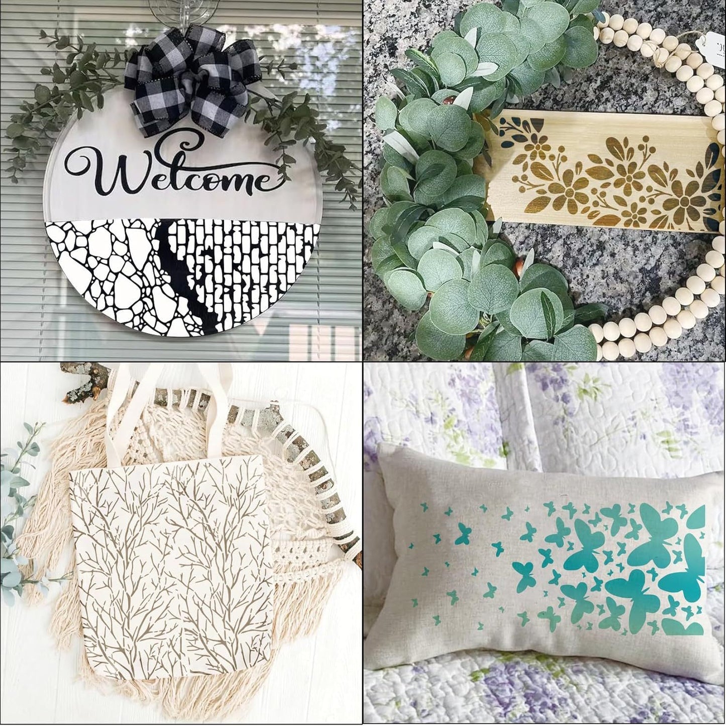 Template set – flowers, letters & borders – bullet journal & cards – 12 pieces