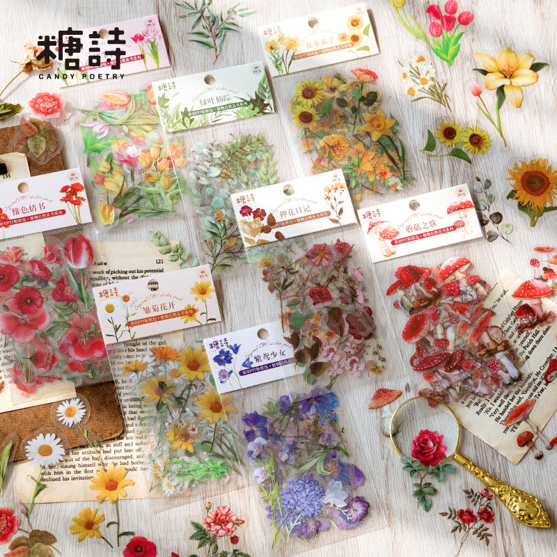 PET-Sticker | Weiße Blumen