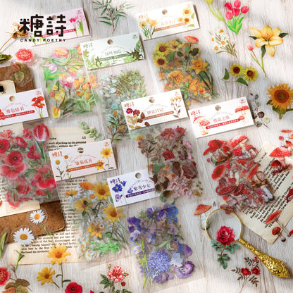 PET-Sticker | Weiße Blumen