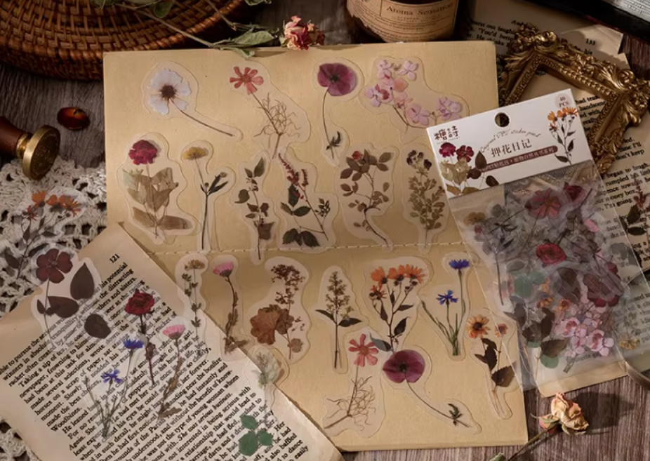 PET-Sticker | Weiße Blumen