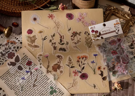 PET-Sticker | Weiße Blumen
