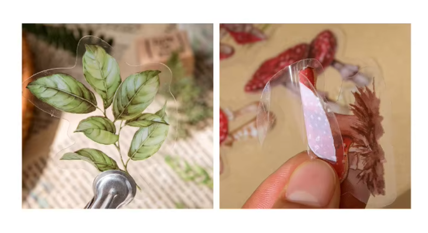 PET-stickers | Rode bloemen