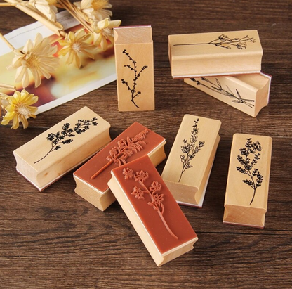 Wooden stamp | Leaf stem 1 | 6.5 x 2.5 cm