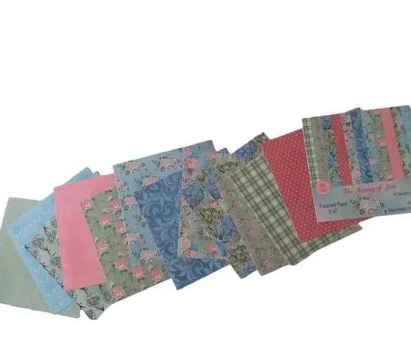 Dessinpapier 15x15 cm | Groen-Blauw