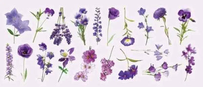 PET-stickers | Paarse bloemen