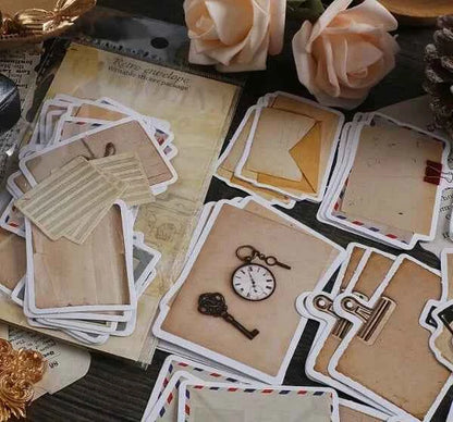 Kartonnen stickers | Retro envelop | Beschrijfbaar