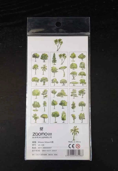 6 vellen washistickers | Bomen