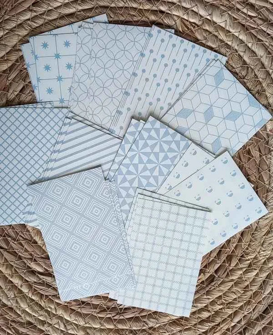 Designpapier Set – 83x55 mm- Lichtblauw