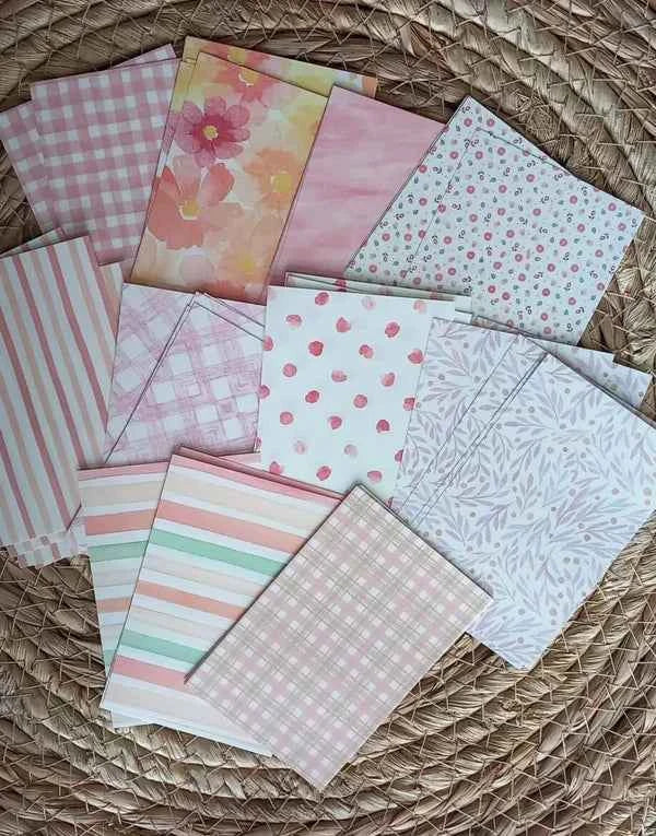 Designpapier Set – 83x55 mm- Roze