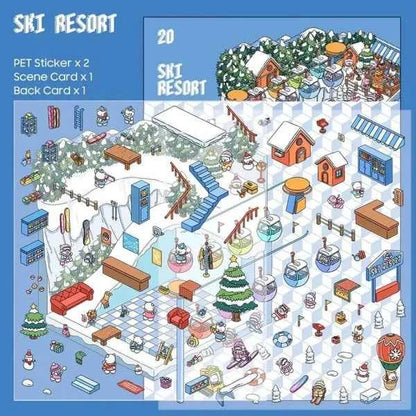 3D- Scene stickers | Ski resort
