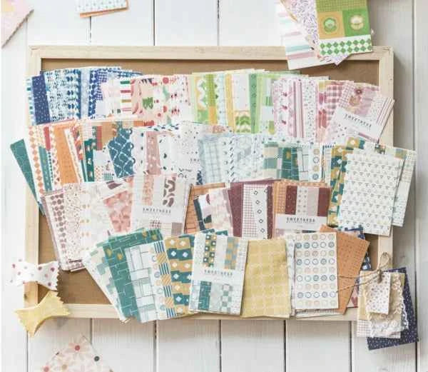 Designpapier Set – 83x55 mm- Retro kleuren