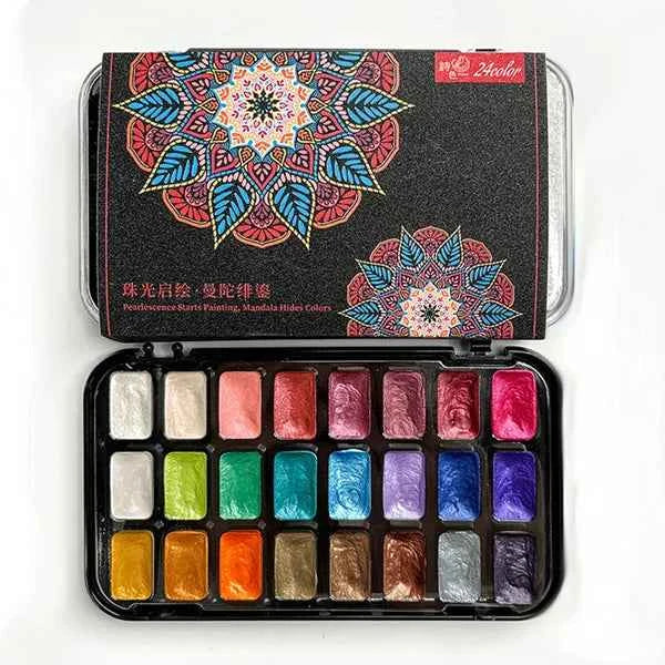 Aquarelverf – 24 kleuren in compact doosje